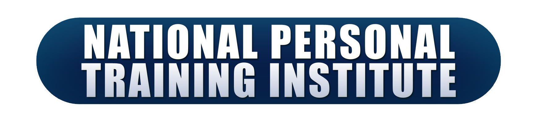 Logo of the National Personal Training Institute featuring bold white text on a blue background.